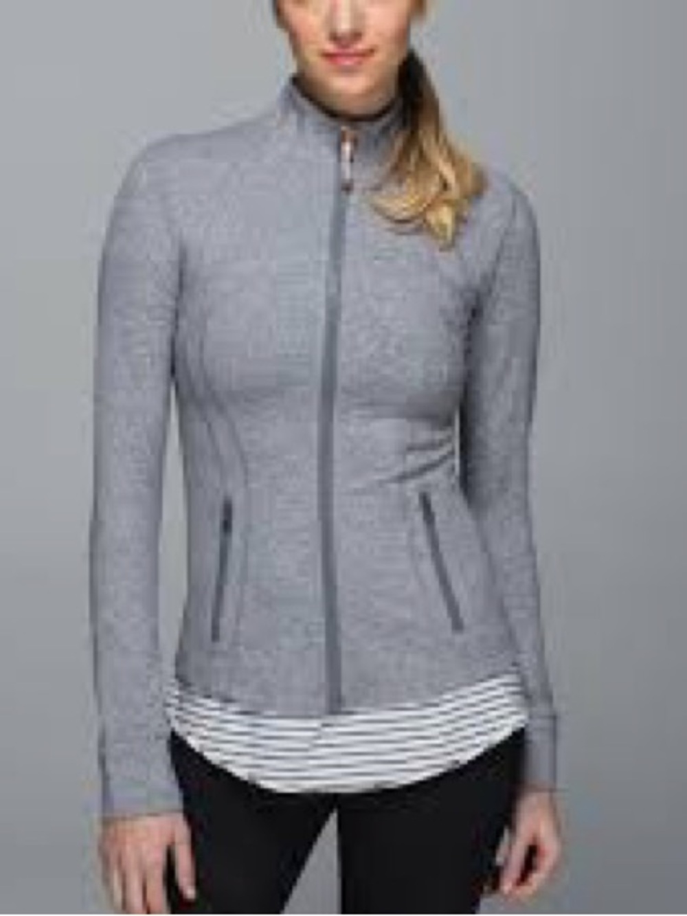 Lululemon Define Jacket Mock Neck Full Zip Gray Womens Sz. 6